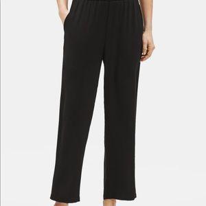 Eileen Fisher ~  Silk Georgette Straight Cropped Pull On Pants 2X